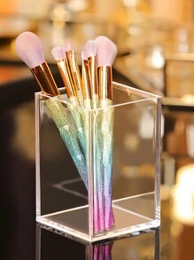 1 个防尘化妆品收纳盒 - 透明塑料收纳盒，亚克力刷子和铅笔架，适用于梳妆台、浴室、办公桌，可存放钢笔、铅笔、剪刀、化妆刷 - 彩色 - 查看 13
