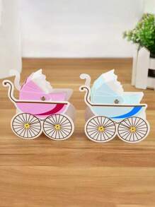 10pcs/Pack Baby Stroller Shaped Candy Box Wedding Party DIY Dessert Box Tabletop Decorbaby Shower Family Decorations Gifts - Multicolor - View 2