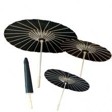 1pc Black Paper Parasol Umbrella, Suitable For Halloween, Photography, Parties,Christmas