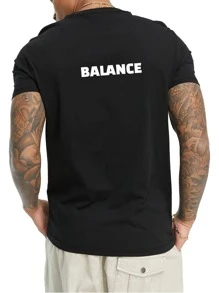 Customized Boyfriend Style Men's Personalized Print T-Shirt Fashion Casual Loose Tee Design Your Own T-Shirt By Adding Your Text (Logo For Couples, Family, Pets, Gifts, Husband Or Boyfriend. ),Gymboy - Black - View 6