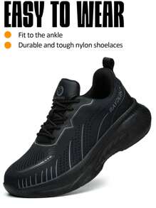 RAYDLINX Women's Steel Toe Shoes, Anti-Smash, Anti-Puncture, Comfortable, Anti-Odor, For Work Site, Protective Footwear - Black - View 10