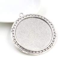 2pcs Fits 40mm Round Pendant Cabochon Blank Base Setting DIY Jewelry Making Accessories Findings