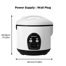 1pc, MOOSUM  Wall Plug Electric Rice Cooker With One Touch For  Rice,Fast&Convenient Cooker , Stainless Steel Housing And Auto Warmer - 美規B型插(110-127V) - 查看 13