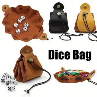 Premium Retro Dice Bag - Faux Leather Drawstring Storage Pouch With Convenient Closure And Rich Brown Color - Perfect Accessory For RPG MTG Games And Unique Gift For Gamers During And Christmas PU Leather Dice Bag Tray Jewelry Packing Drawstring Pouches For Role Playing Game Coin Storage Bag Multipurpose Portable Pouch Dice Genuine Leather Bag Tray Drawstring Pouch For Role Playing RPG Gift,Dungeons Dragons Rpg,Magnetic Chess,Billiard,Dungeons Dragons Rpg,Gamer,Dragon Bag