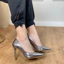 Women's Pumps Pointed Toe 11cm Heel Angela Galvão - 銀色 - 查看 3