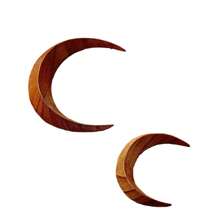 1 pieza Horquilla para el cabello con forma de media luna tallada a mano para mujeres, palillo para el cabello de madera con forma de luna, pinza para el cabello con forma de media luna, accesorios para el cabello con forma de luna, pasadores para peinar el cabello con forma de luna - Negro - Ver 3