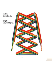 1 双通用彩虹渐变鞋带 120 厘米，彩色竖条纹 Y2K 时尚鞋带，适用于运动鞋、帆布鞋、运动鞋、白鞋、篮球鞋、训练跑鞋 - 彩色 - 查看 5