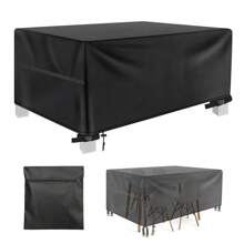 Outdoor Furniture Protection Cover – Heavy Duty Oxford Fabric – Waterproof & Windproof Anti-UV - Rectangular Patio Table Cover With Buckles & Drawstring Patio Furniture Cover Waterproof - Multicolor - View 1