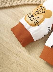 男婴休闲动物元素圆领长袖卫衣，秋季