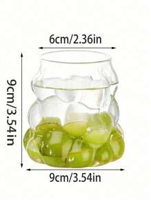 1 件 350 毫升葡萄形高硼硅玻璃拿铁咖啡牛奶杯，玻璃马克杯 - 透明 - 查看 3