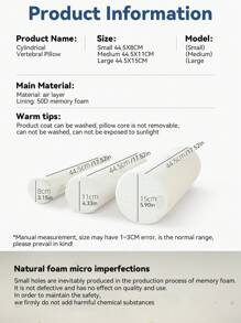 1 Gối cổ, Gối đầu tròn Gối cổ, Lõi gối bằng mút hoạt tính, Có thể sử dụng để nghỉ ngơi trong phòng ngủ, Bảo vệ cột sống cổ, Giảm mệt mỏi, Ruột gối, Bộ đồ giường - trắng - Xem 2