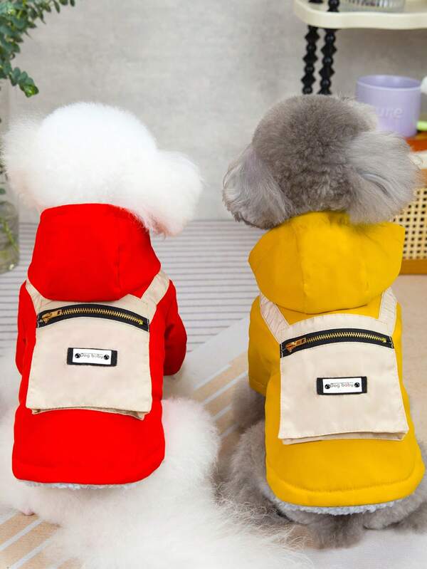 Pet Clothes Autumn Winter New 3D Pockets Legs Padded Coat Coat For Teddy Dogs & Cats