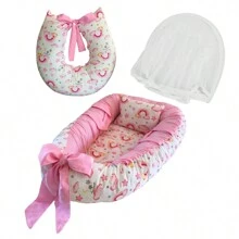 婴儿床单套件（带枕套） - 粉紅色的天空 - 查看 1