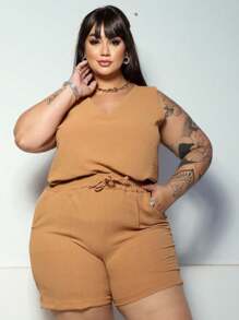 DUNA PLUS SIZE WOMEN'S SET - Camel - Ver 1