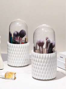 1 个防尘化妆品收纳盒 - 透明塑料收纳盒，亚克力刷子和铅笔架，适用于梳妆台、浴室、办公桌，可存放钢笔、铅笔、剪刀、化妆刷 - 彩色 - 查看 9