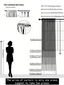 1 pieza Cortina traslúcida azul, panel de cortina de voile semitraslúcida de unicolor al estilo estadounidense para sala de estar, dormitorio, balcón