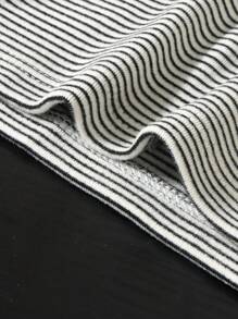 男童条纹长袖 T 恤，韩版休闲上衣，幼儿春装 - 灰色 - 查看 5