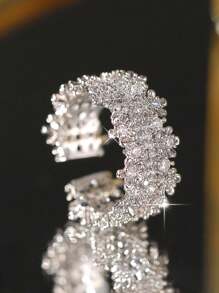 jealous young 1 pièce Bague ouverte multicouche en zircone, convient aux femmes et aux filles pour un port quotidien