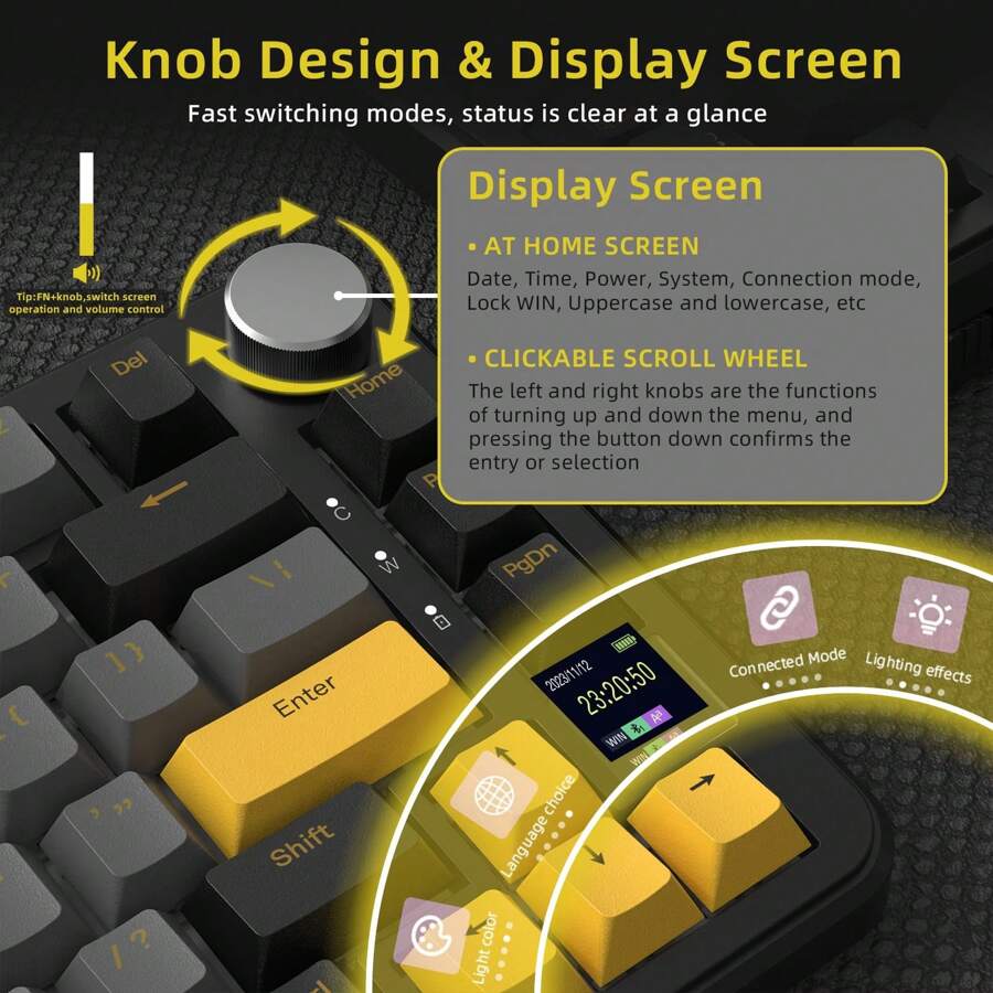 ATTACK SHARK X85PRO Wireless Mechanical Keyboard With TFT Display ...