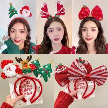 1pc 2025 Christmas Headband New Bowknot Headwear, Party Hair Accessory,Christmas - Multicolor - View 10