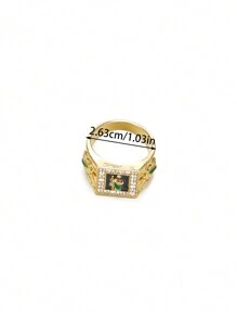 Hip Hop Men Rhinestone-Encrusted Religious St. Jude Necklace Personality Splice St. Jude Bracelet With Ring Rapper Suit