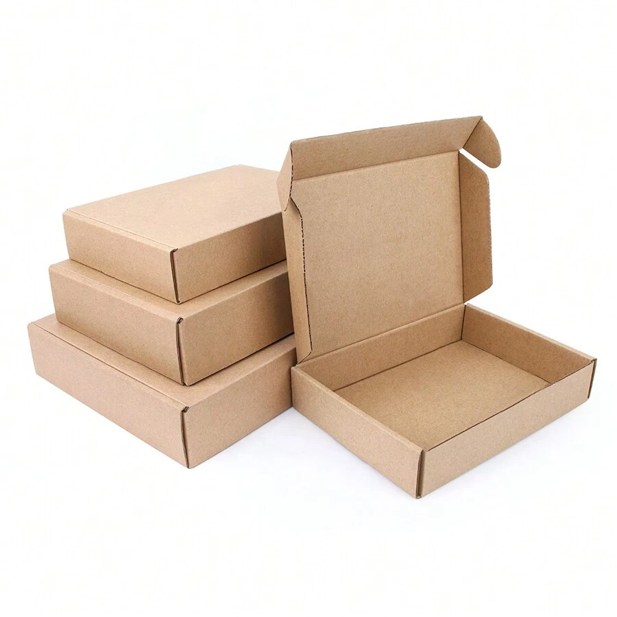 12pcs/Pack Kraft Paper Corrugated Boxes, Multi-Size Options, Postal Shipping Cartons, Packaging, Airplane Boxes, Gift Boxes, Corrugated Boxes, Shipping Boxes Valentine's Day