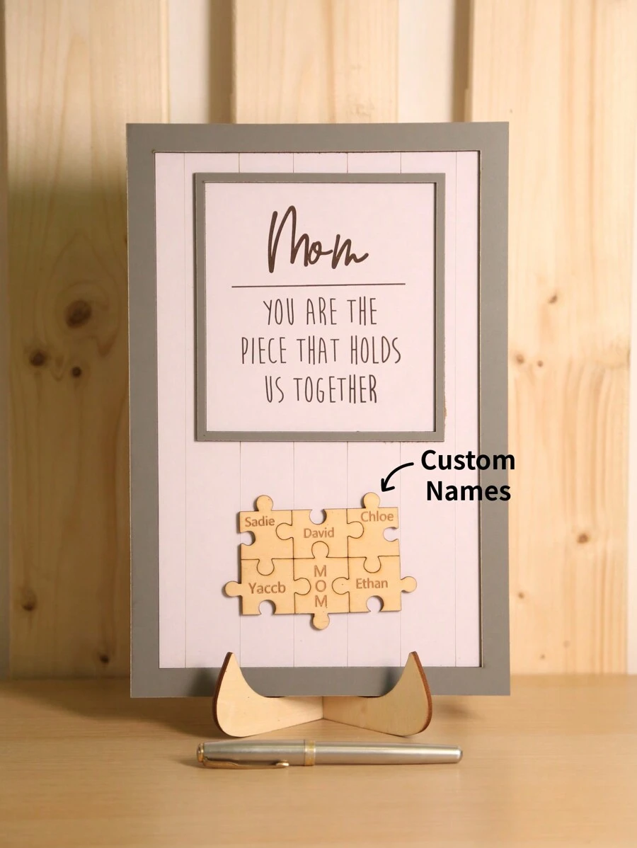 Customizable Family Photo Frame With Member Names, Gift For Mother's