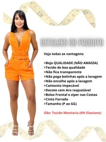 Women Jumpsuits - 橘色 - 查看 2