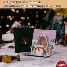 Thiệp chúc mừng Giáng sinh 3D sáng tạo gấp lại đêm Giáng sinh năm mới lời chúc phúc ngày lễ bạn bè và gia đình thiệp chúc mừng - thiên đường - Xem 13