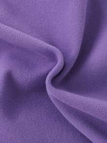 2pcs/Set Young Girl Solid Color Fleece Crew Neck Pullover And Pants Suit, Autumn/Winter - Multicolor - View 8