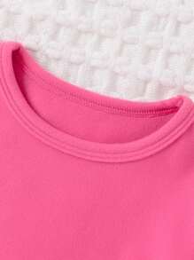 2pcs/Set Young Girl Solid Color Fleece Crew Neck Pullover And Pants Suit, Autumn/Winter - Multicolor - View 10