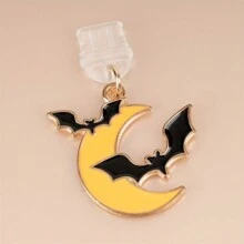 1 个万圣节邪恶月亮和蝙蝠手机防尘塞：用节日饰品保护您的设备 - 兼容 iPhone、Type-C 和 Android 设备 - 彩色 - 查看 8