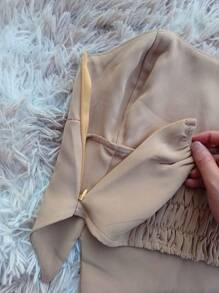 Cropped Tailored Fabric Tank Top - Màu be - Xem 4