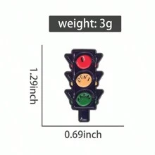 1 Ghim tráng men hình đèn giao thông kỳ quặc - 'Tôi không biết' - Thêm nét độc đáo cho phụ kiện của bạn! - Nhiều màu - Xem 2