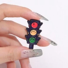 1 Ghim tráng men hình đèn giao thông kỳ quặc - 'Tôi không biết' - Thêm nét độc đáo cho phụ kiện của bạn! - Nhiều màu - Xem 3