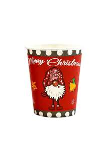 10/50 件，圣诞节一次性杯子，9 盎司 - 重型纸质派对杯，5 种节日设计，非常适合庆祝节日 - 彩色 - 查看 6