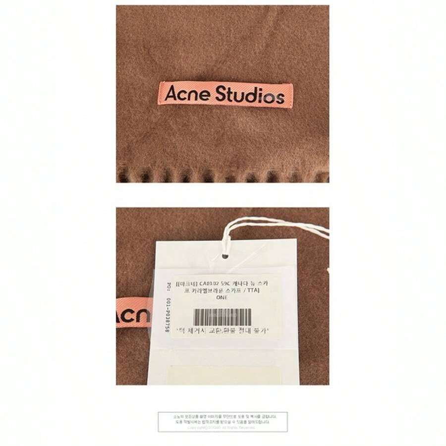 Acne Studios Canada New Oversized Fringe Muffler Caramel Brown SHEIN USA