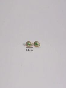 1 cặp bông tai hình giọt nước xanh lá mạ vàng 18K bằng bạc Sterling 925 đính đá Cubic Zirconia cổ điển dành cho nữ, thiết kế cao cấp thanh lịch, thích hợp cho kỳ nghỉ, chụp ảnh, tiệc tùng và tụ họp - màu xanh lá - Xem 7