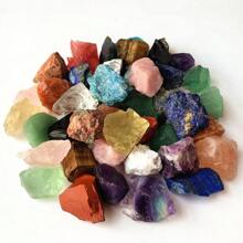50g/100g/200g/300g Raw Stone Crystal, A Combination Of Crystal Rough Stones, Rose Quartz, Pink Quartz, Citrine, Green Fluorite, Tiger's Eye, Orange Salt, Lapis Lazuli, Crystals Raw Rough Stones With Assorted Varieties, Home Decoration, DIY, Crystal Gifts