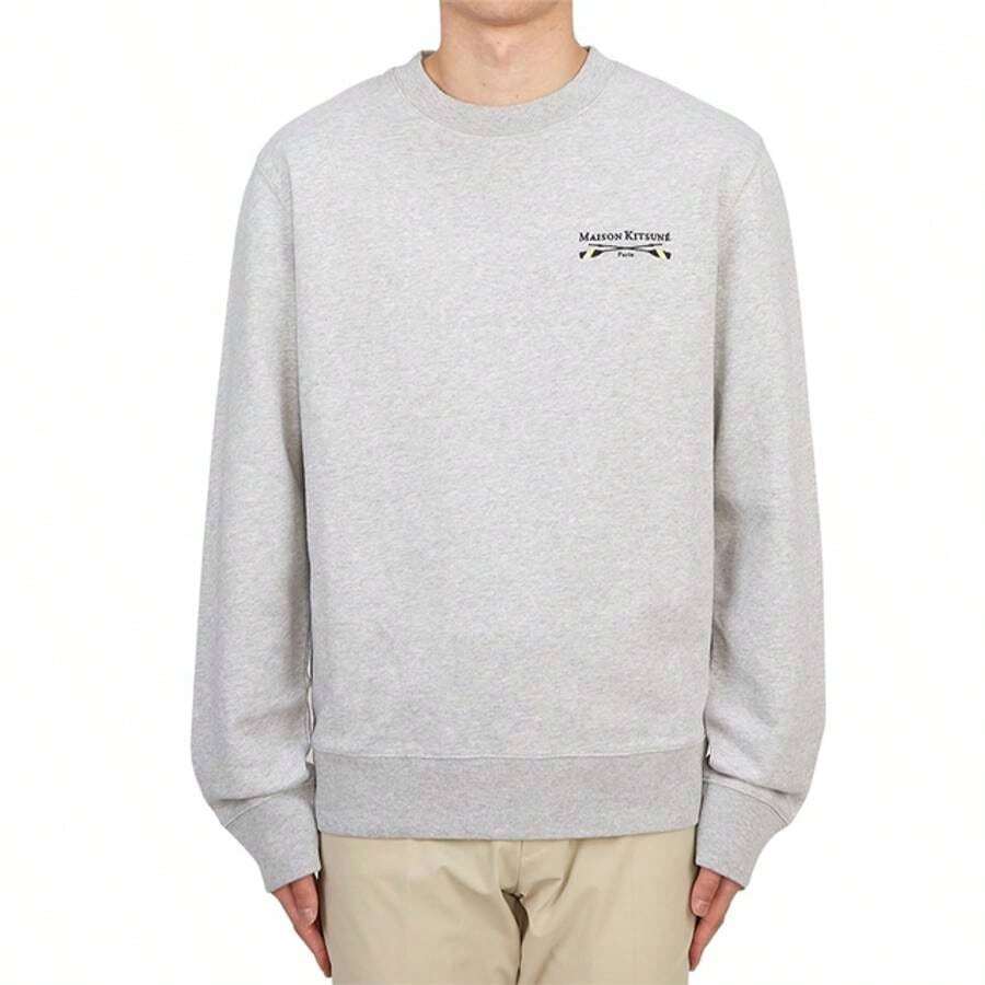 Maison Kitsuné Oars Regular Crew Sweatshirt Light Grey Melange