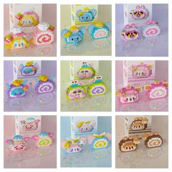 1set Cute Small Particles Building Block Toy Kit - Cream Roll Food Series Miniature Construction Blocks, Great For Birthday, Christmas, Housewarming Gifts, DIY Home Decor