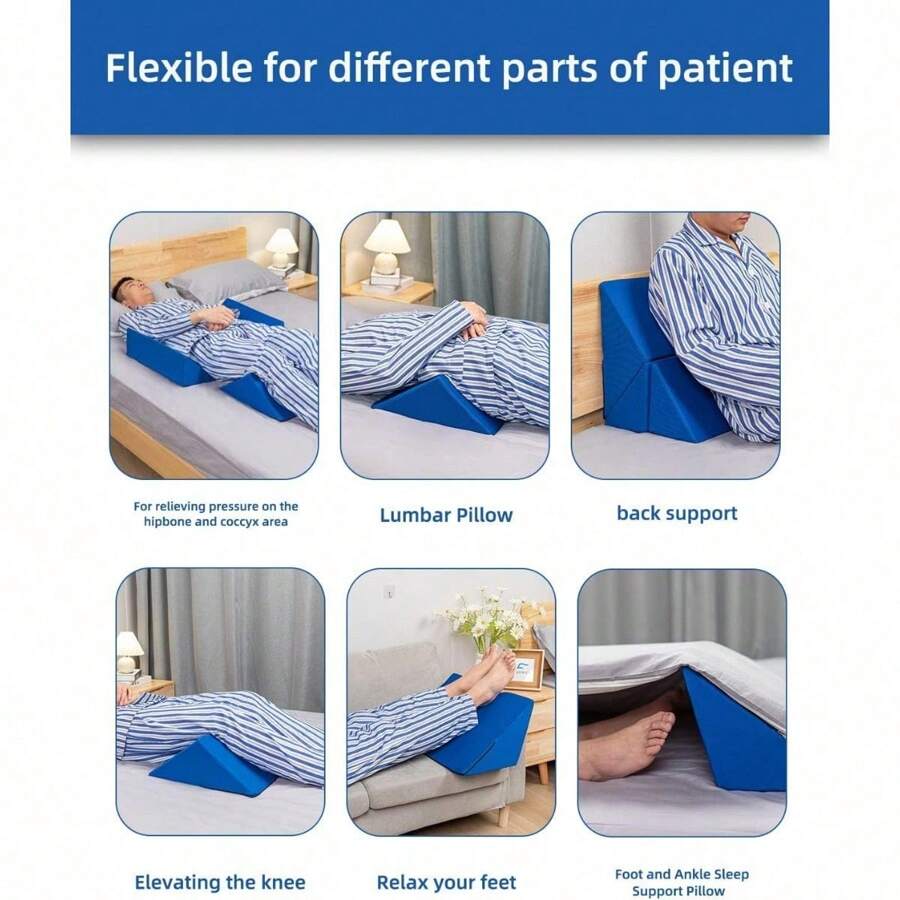 Positioning Wedge Pillow For Side Sleeping (3 In 1), 40 Degree Triangle