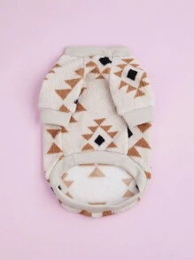 1 pieza Sudadera con capucha para mascotas con estampado geométrico de tótem, adecuada para gatos y perros