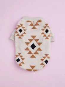 1 pieza Sudadera con capucha para mascotas con estampado geométrico de tótem, adecuada para gatos y perros