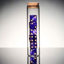 1 套/8 件，16 毫米珍珠纹理骰子、玻璃瓶和天鹅绒袋套装，棋盘游戏骰子，适用于节日礼物、派对游戏、收藏品、数字学习 - 彩色 - 查看 21