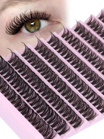 40 pièces Faux cils en poils de vison 200 pièces Cils en grappe 0,07 mm Courbure D 9-16 mm Mélange de cils naturels Extension de cils 3D Russe Volume individuel Outils de maquillage - Ensembles de maquillage pour les yeux pour les mères Grappes de cils, Grappes de cils, Cils individuels, Faux cils