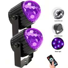 1 cái/2 cái Đèn đen cho tiệc phát sáng, Thanh đèn đen UV, Dải đèn LED đen, Đèn nhấp nháy hình quả cầu LED Disco cho đồ dùng tiệc tối, Kích hoạt bằng âm thanh với điều khiển từ xa, Đèn DJ cho Halloween, Giáng sinh, Tiệc sinh nhật, Áp phích huỳnh quang, Sơn toàn thân, Bể cá, Đồ trang trí nhà cửa - màu đen - Xem 3