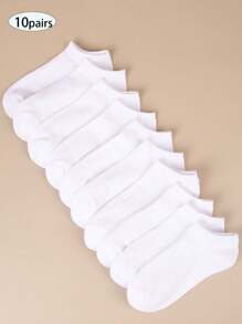 10Pairs Solid No Show Socks Women Minimalist Ankle Socks Casual Short Socks For Women, Seasonal