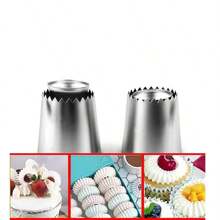 2 piezas/Paquete de Boquillas de Decoración para Pastelería, Boquillas para Decorar Pasteles, Galletas y Cupcakes - Plateado - Ver 1