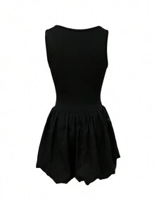 Vestido de tirantes ajustado con volantes al estilo europeo y estadounidense para mujeres